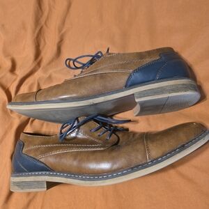 Elegant Brown and Blue Men's Oxfords By Restoration